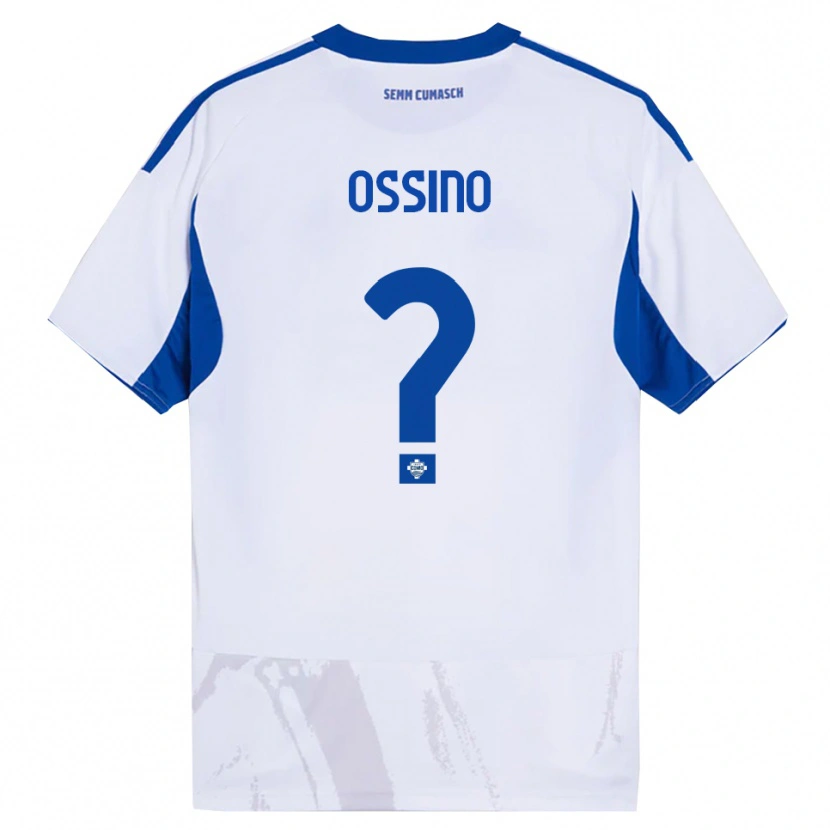 Danxen Uomo Maglia Daniel Ossino #0 Bianco Blu Kit Gara Away 2025/26 Maglietta