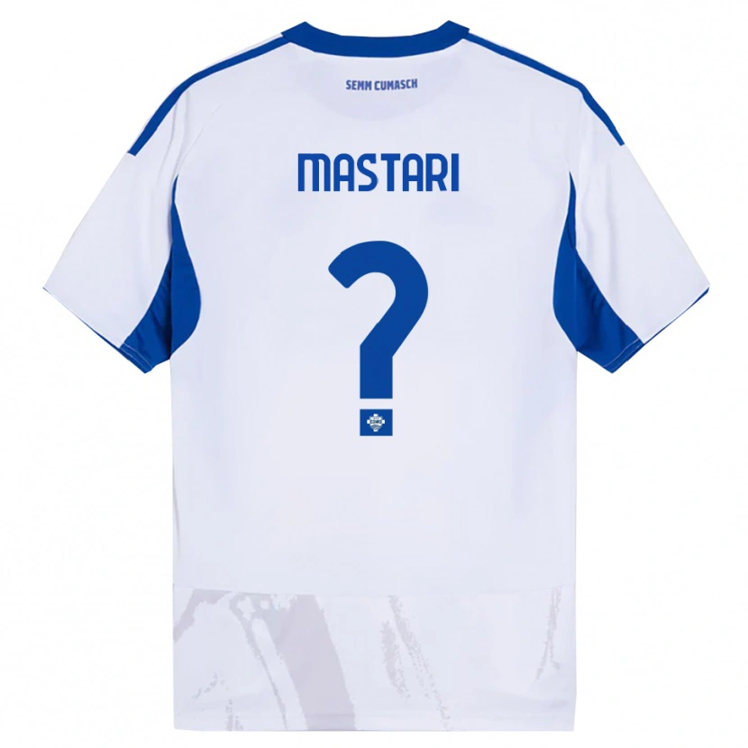 Danxen Uomo Maglia Riyad Mastari #0 Bianco Blu Kit Gara Away 2025/26 Maglietta