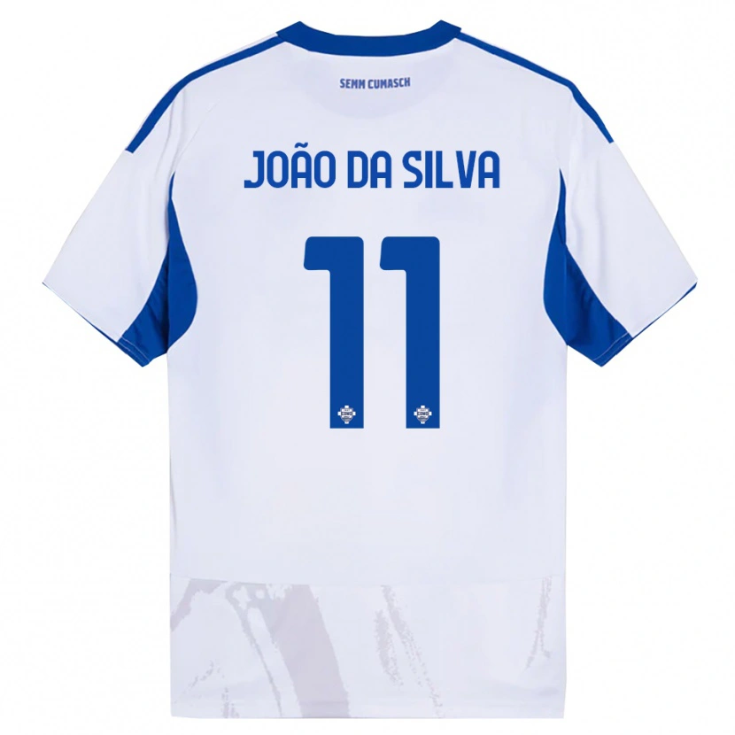 Danxen Uomo Maglia Miguel João Da Silva #11 Bianco Blu Kit Gara Away 2025/26 Maglietta