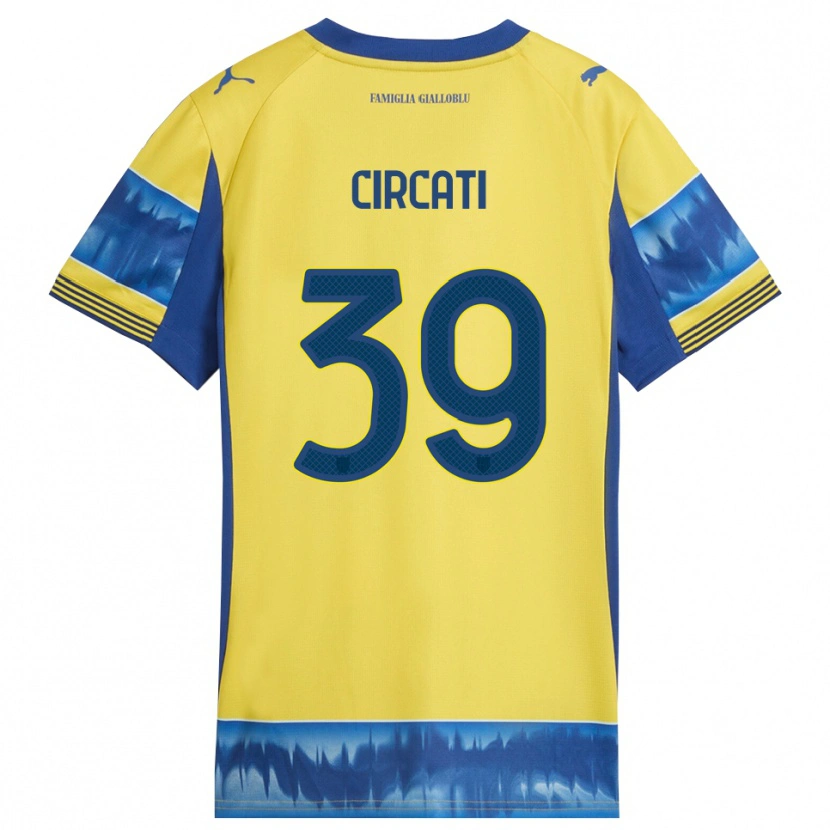 Danxen Uomo Maglia Alessandro Circati #39 Giallo Blu Kit Gara Away 2025/26 Maglietta