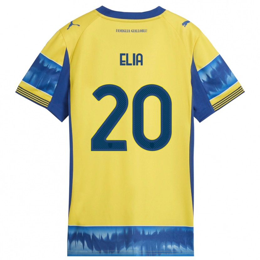 Danxen Uomo Maglia Alessandro Elia #20 Giallo Blu Kit Gara Away 2025/26 Maglietta
