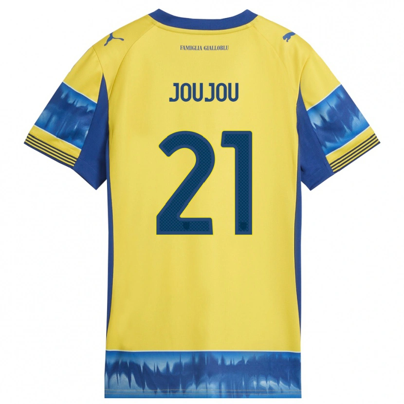 Danxen Uomo Maglia Antoine Joujou #21 Giallo Blu Kit Gara Away 2025/26 Maglietta