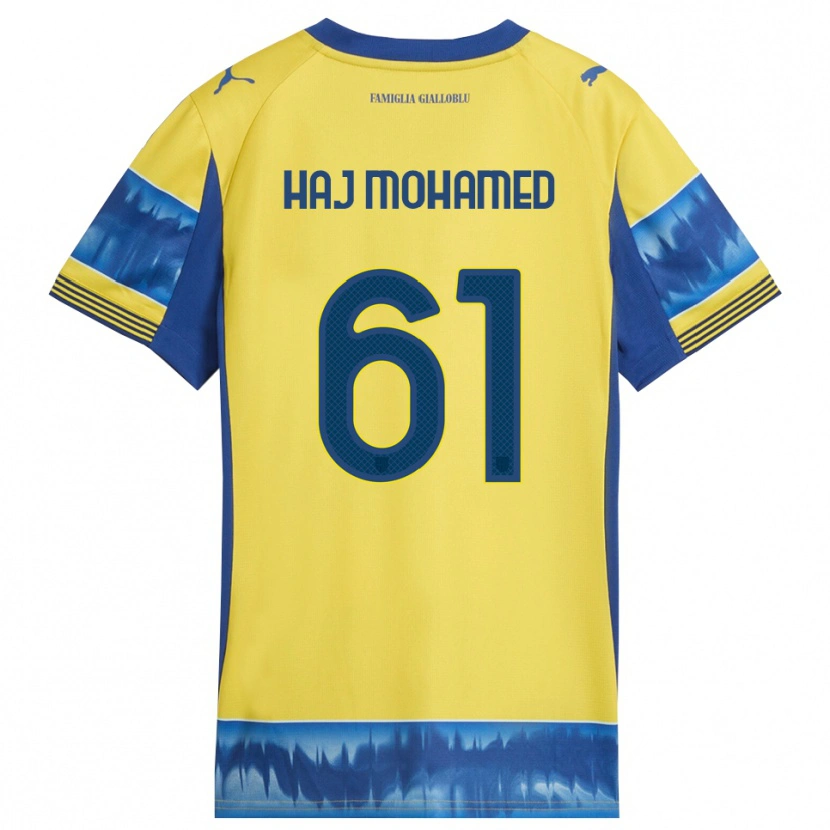 Danxen Uomo Maglia Anas Haj Mohamed #61 Giallo Blu Kit Gara Away 2025/26 Maglietta