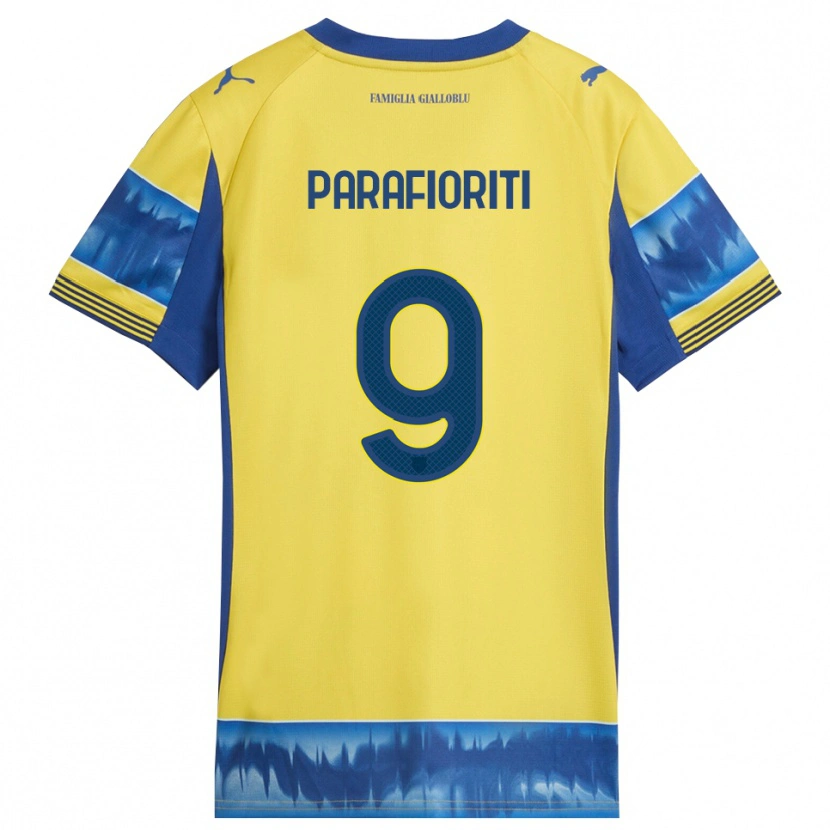 Danxen Uomo Maglia Giovanni Parafioriti #9 Giallo Blu Kit Gara Away 2025/26 Maglietta