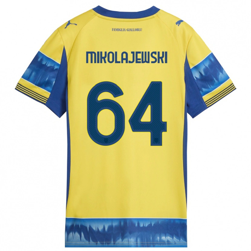 Danxen Uomo Maglia Daniel Mikolajewski #64 Giallo Blu Kit Gara Away 2025/26 Maglietta