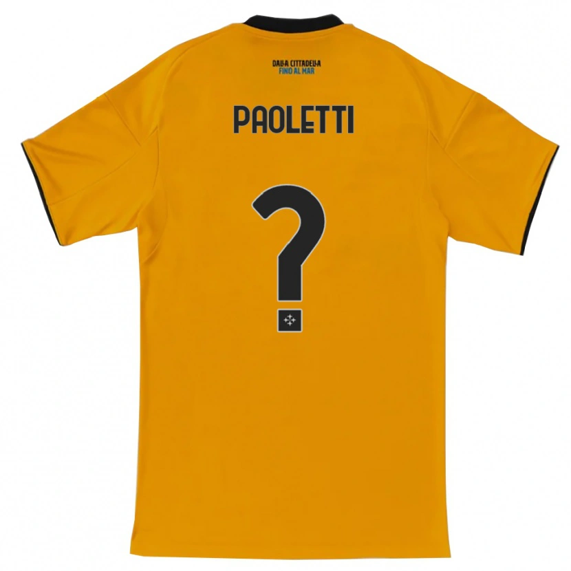 Danxen Uomo Maglia Tommaso Paoletti #0 Arancione Blu Kit Gara Away 2025/26 Maglietta