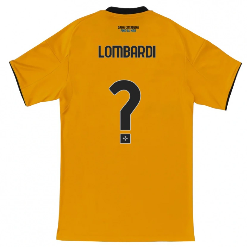 Danxen Uomo Maglia Samuele Lombardi #0 Arancione Blu Kit Gara Away 2025/26 Maglietta