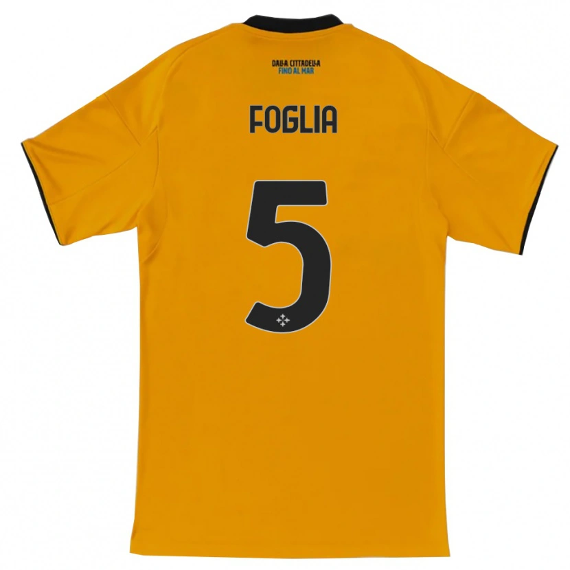 Danxen Uomo Maglia Lorenzo Foglia #5 Arancione Blu Kit Gara Away 2025/26 Maglietta