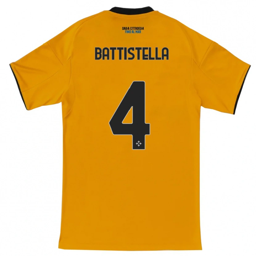 Danxen Uomo Maglia Daniel Battistella #4 Arancione Blu Kit Gara Away 2025/26 Maglietta