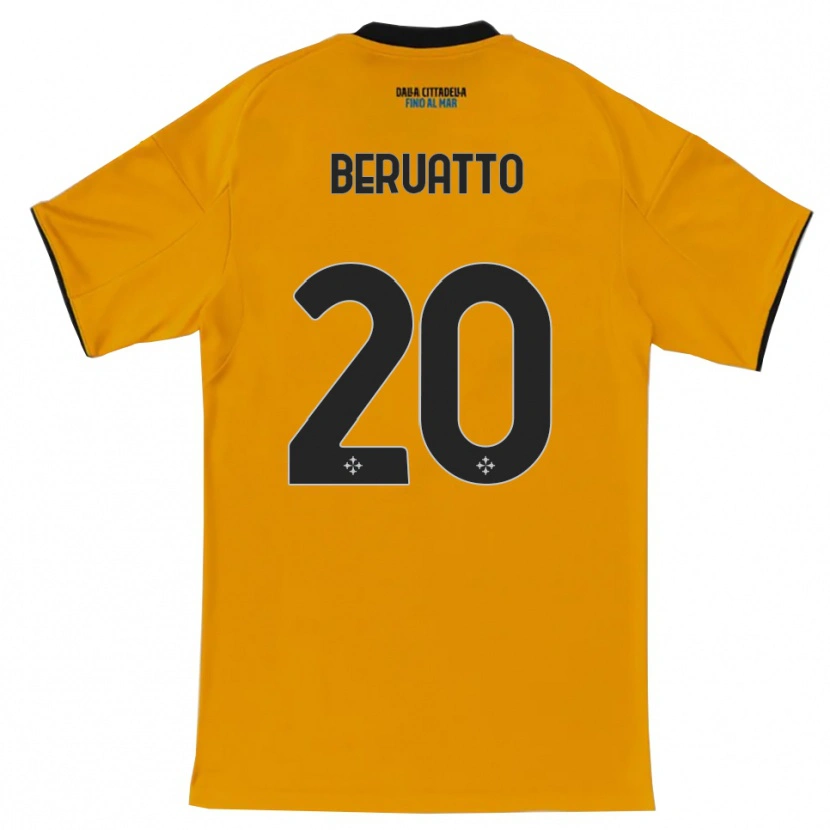 Danxen Uomo Maglia Pietro Beruatto #20 Arancione Blu Kit Gara Away 2025/26 Maglietta
