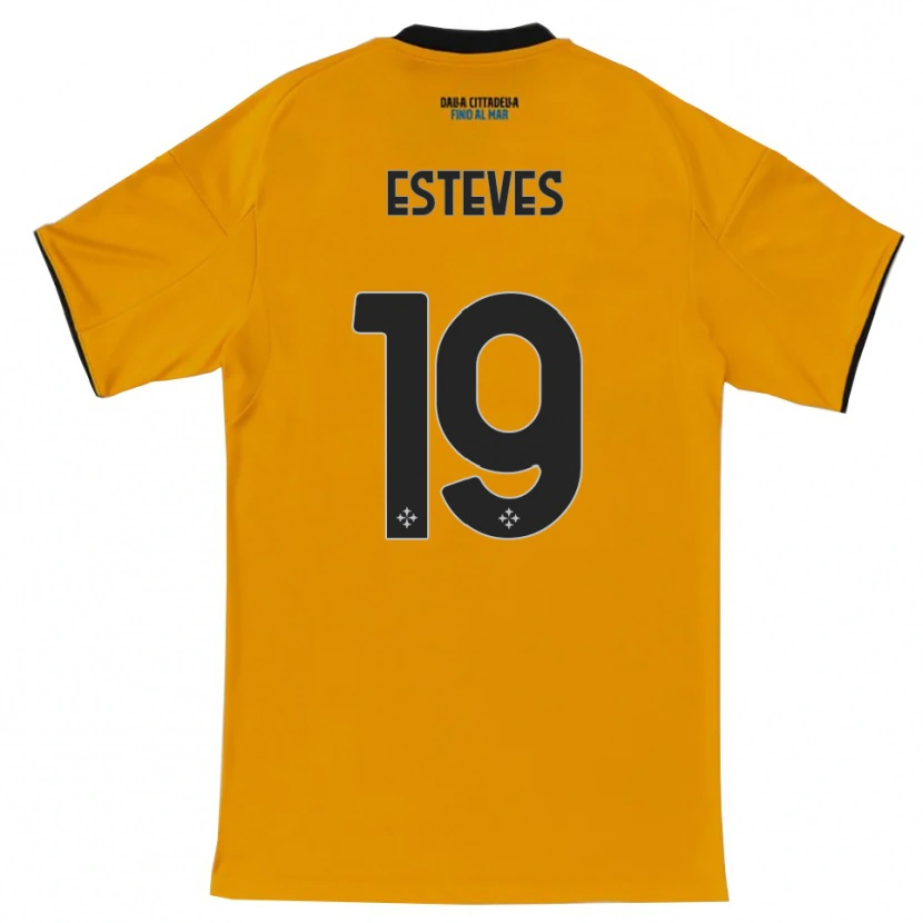 Danxen Uomo Maglia Tomás Esteves #19 Arancione Blu Kit Gara Away 2025/26 Maglietta