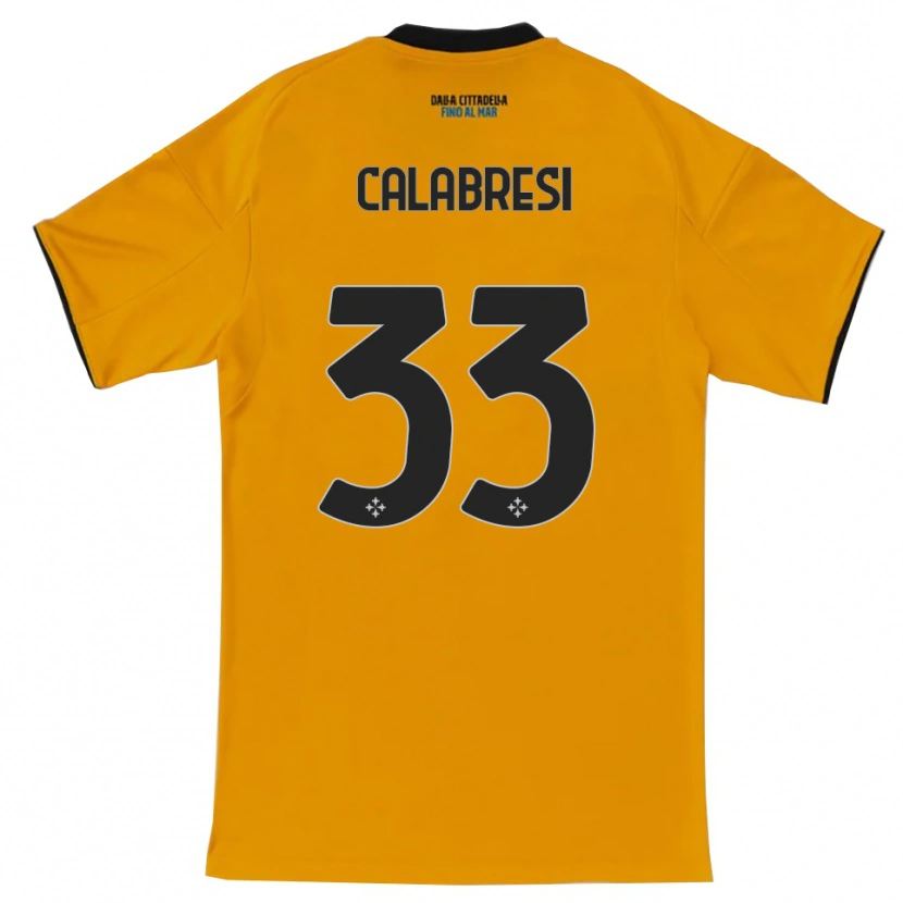Danxen Uomo Maglia Arturo Calabresi #33 Arancione Blu Kit Gara Away 2025/26 Maglietta