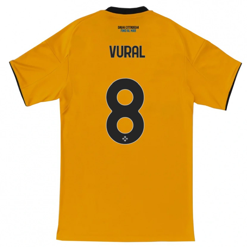 Danxen Uomo Maglia İsak Vural #8 Arancione Blu Kit Gara Away 2025/26 Maglietta