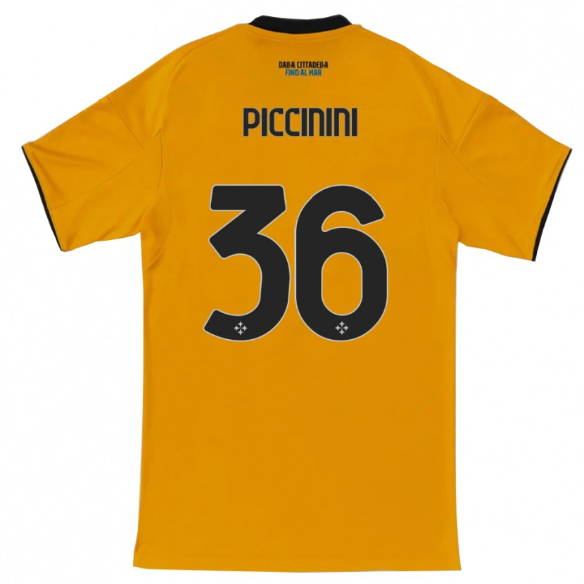 Danxen Uomo Maglia Gabriele Piccinini #36 Arancione Blu Kit Gara Away 2025/26 Maglietta