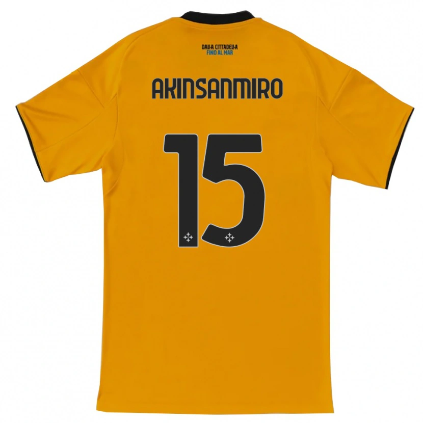 Danxen Uomo Maglia Ebenezer Akinsanmiro #15 Arancione Blu Kit Gara Away 2025/26 Maglietta