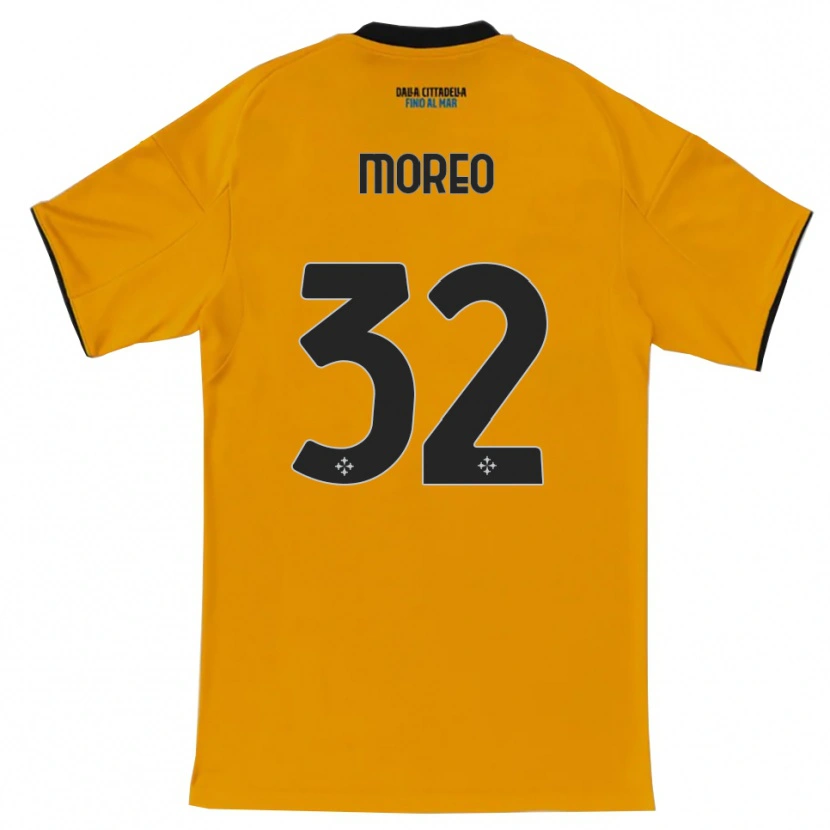Danxen Uomo Maglia Stefano Moreo #32 Arancione Blu Kit Gara Away 2025/26 Maglietta