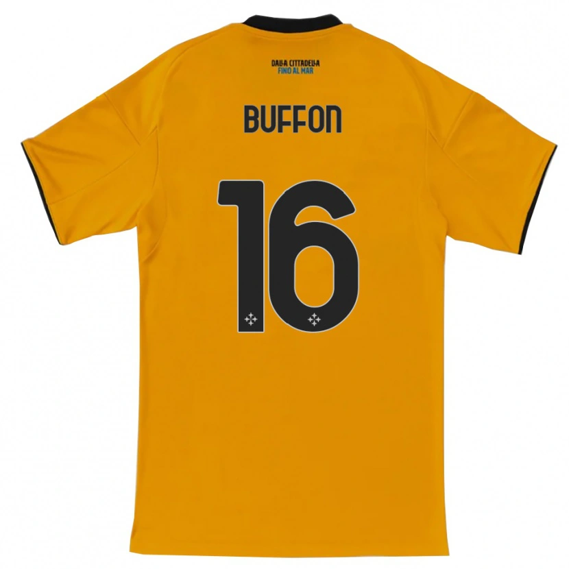 Danxen Uomo Maglia Louis Buffon #16 Arancione Blu Kit Gara Away 2025/26 Maglietta