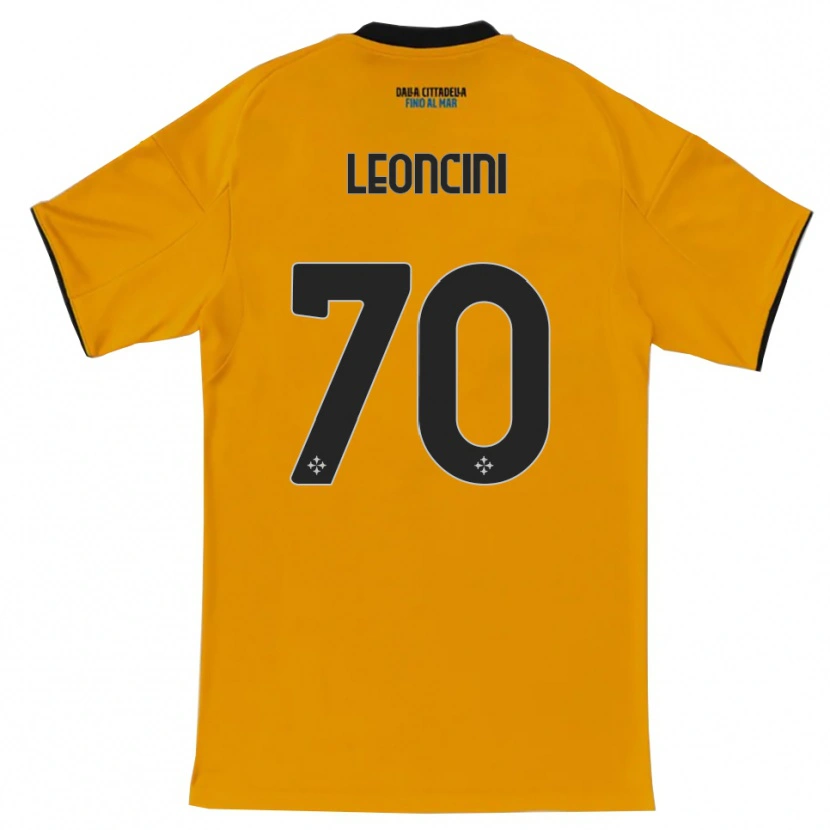 Danxen Uomo Maglia Mattia Leoncini #70 Arancione Blu Kit Gara Away 2025/26 Maglietta