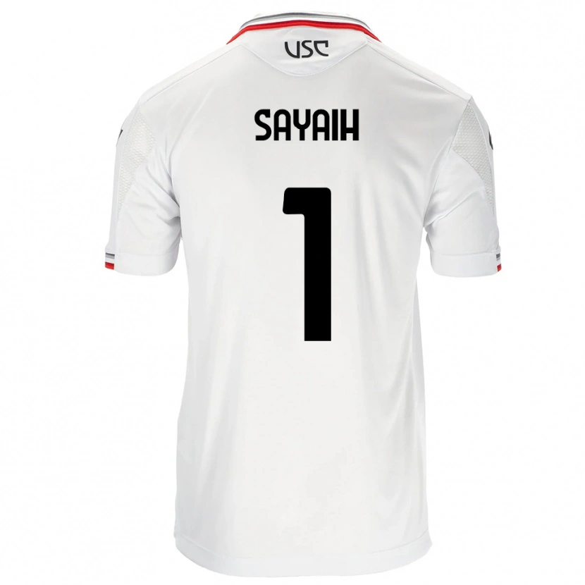 Danxen Uomo Maglia Ilyas Sayaih #1 Bianco Rosso Kit Gara Away 2025/26 Maglietta