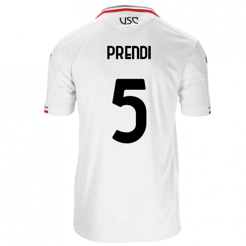 Danxen Uomo Maglia Denis Prendi #5 Bianco Rosso Kit Gara Away 2025/26 Maglietta
