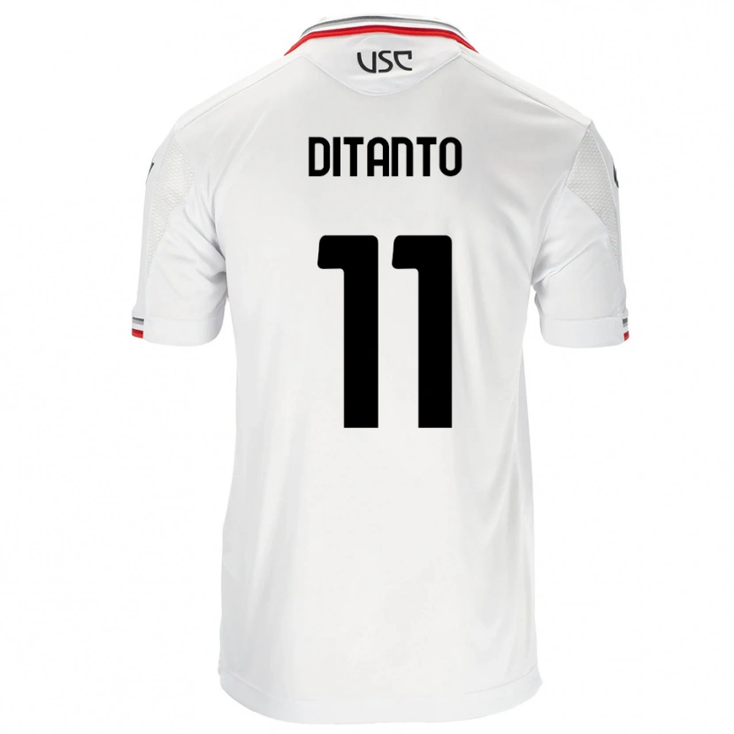 Danxen Uomo Maglia Tiziano Ditanto #11 Bianco Rosso Kit Gara Away 2025/26 Maglietta