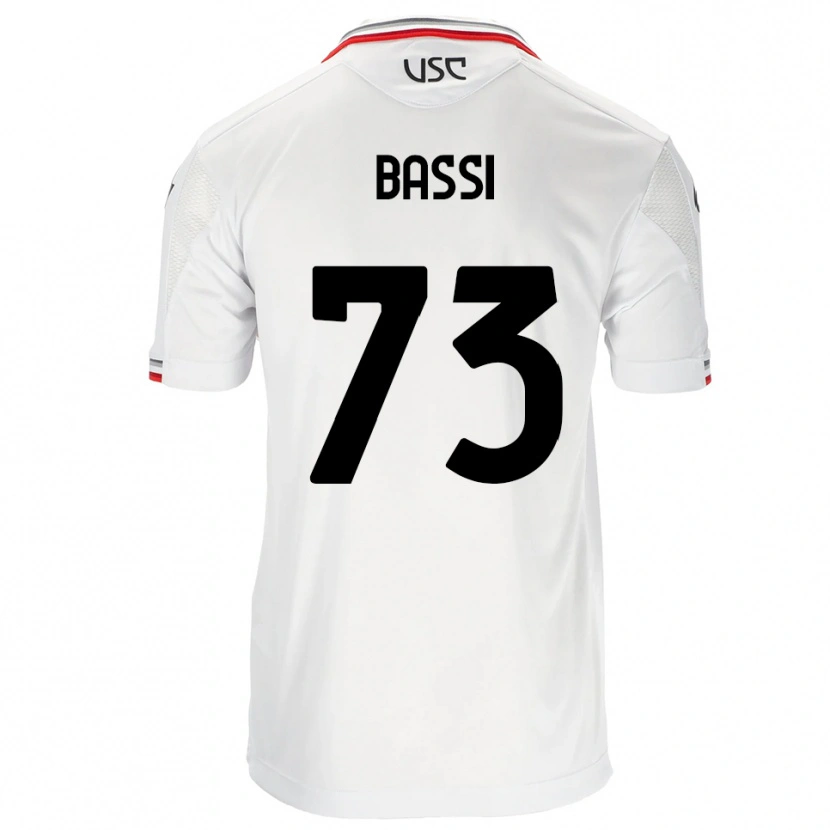 Danxen Uomo Maglia Emanuele Bassi #73 Bianco Rosso Kit Gara Away 2025/26 Maglietta