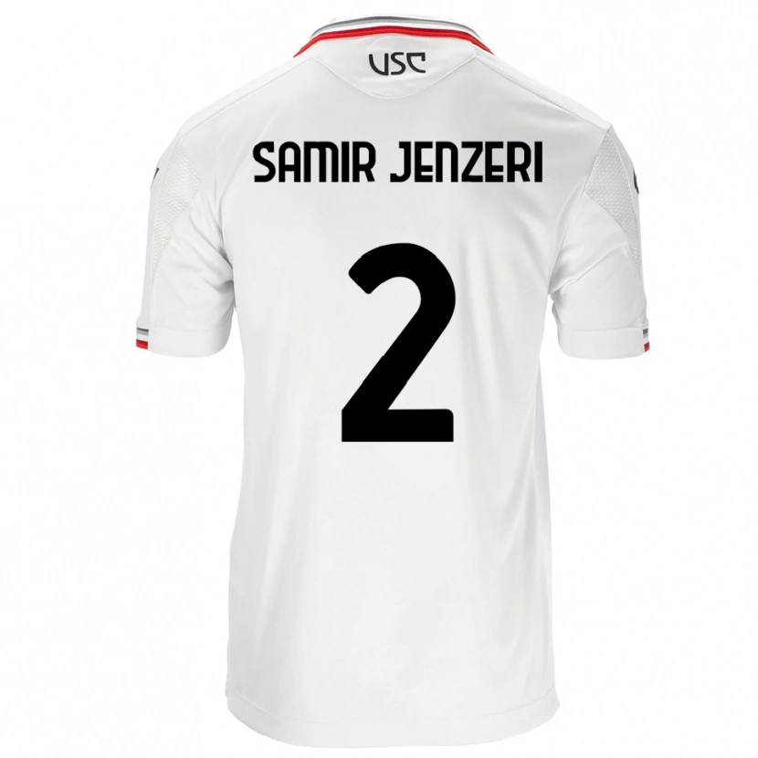 Danxen Uomo Maglia Gabriele Samir Jenzeri #2 Bianco Rosso Kit Gara Away 2025/26 Maglietta