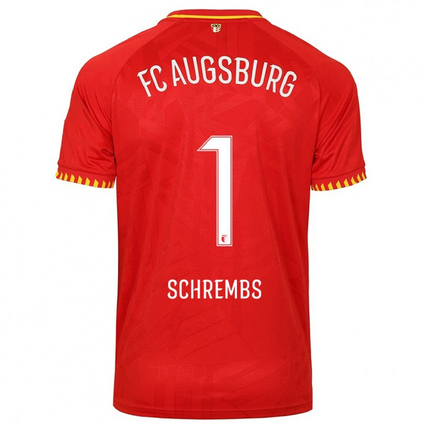 Danxen Uomo Maglia Luis Schrembs #1 Rosso Giallo Kit Gara Away 2025/26 Maglietta