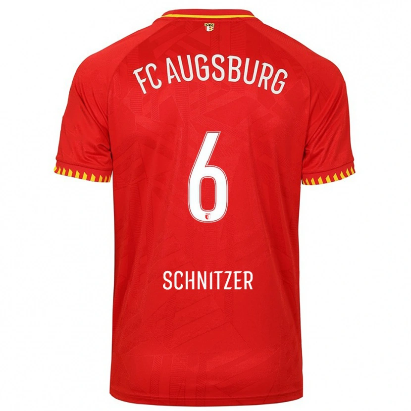 Danxen Uomo Maglia Tim Schnitzer #6 Rosso Giallo Kit Gara Away 2025/26 Maglietta