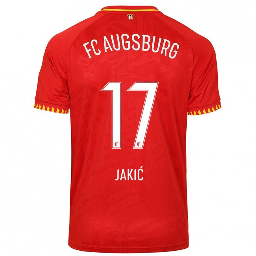Danxen Uomo Maglia Kristijan Jakic #17 Rosso Giallo Kit Gara Away 2025/26 Maglietta