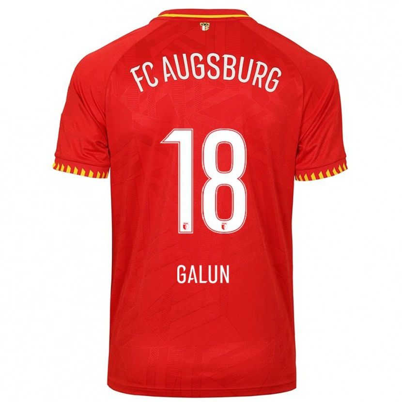 Danxen Uomo Maglia Damian Galun #18 Rosso Giallo Kit Gara Away 2025/26 Maglietta
