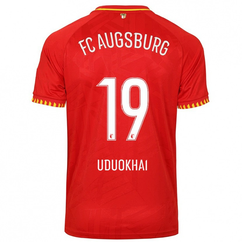 Danxen Uomo Maglia Felix Uduokhai #19 Rosso Giallo Kit Gara Away 2025/26 Maglietta