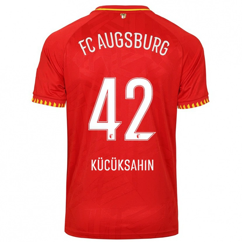 Danxen Uomo Maglia Mahmut Kücüksahin #42 Rosso Giallo Kit Gara Away 2025/26 Maglietta