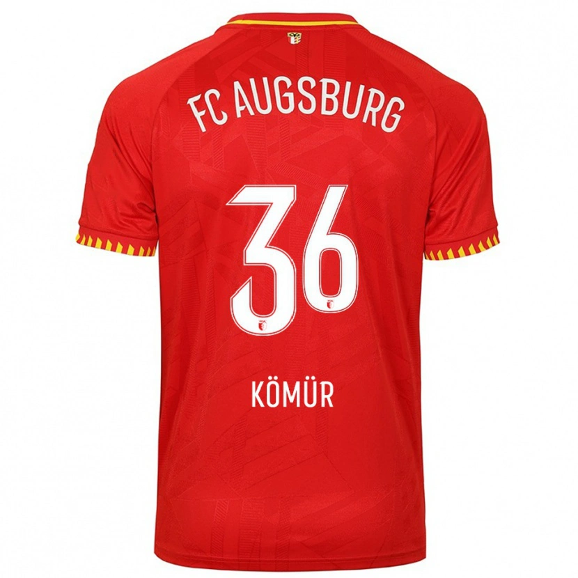 Danxen Uomo Maglia Mert Kömür #36 Rosso Giallo Kit Gara Away 2025/26 Maglietta