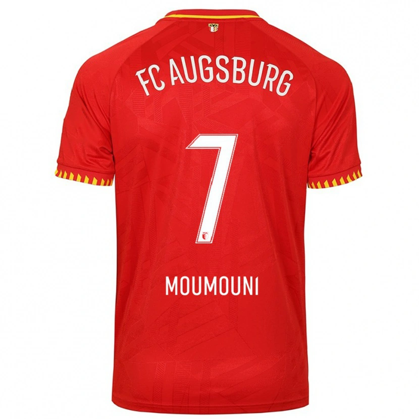 Danxen Uomo Maglia Faris Moumouni #7 Rosso Giallo Kit Gara Away 2025/26 Maglietta