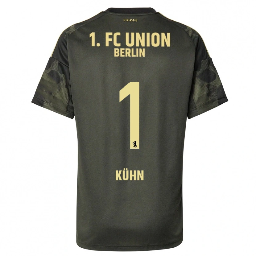 Danxen Uomo Maglia Samuel Kühn #1 Verde Scuro Nero Kit Gara Away 2025/26 Maglietta