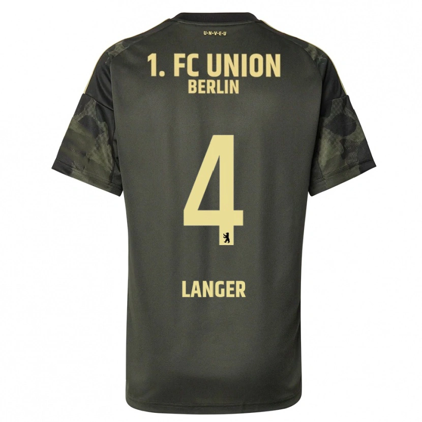 Danxen Uomo Maglia Richard Langer #4 Verde Scuro Nero Kit Gara Away 2025/26 Maglietta