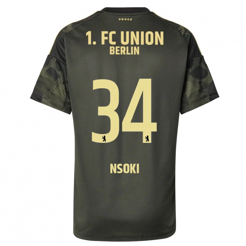 Danxen Uomo Maglia Stanley Nsoki #34 Verde Scuro Nero Kit Gara Away 2025/26 Maglietta