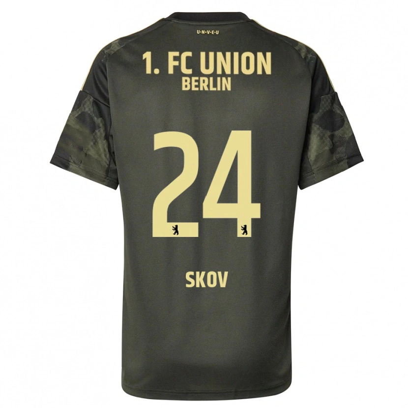 Danxen Uomo Maglia Robert Skov #24 Verde Scuro Nero Kit Gara Away 2025/26 Maglietta