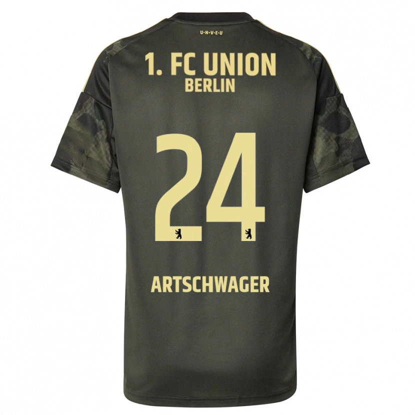 Danxen Uomo Maglia Finn Artschwager #24 Verde Scuro Nero Kit Gara Away 2025/26 Maglietta