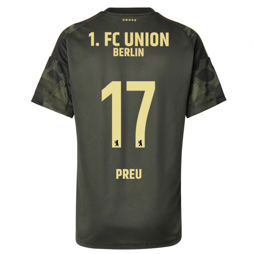 Danxen Uomo Maglia David Preu #17 Verde Scuro Nero Kit Gara Away 2025/26 Maglietta