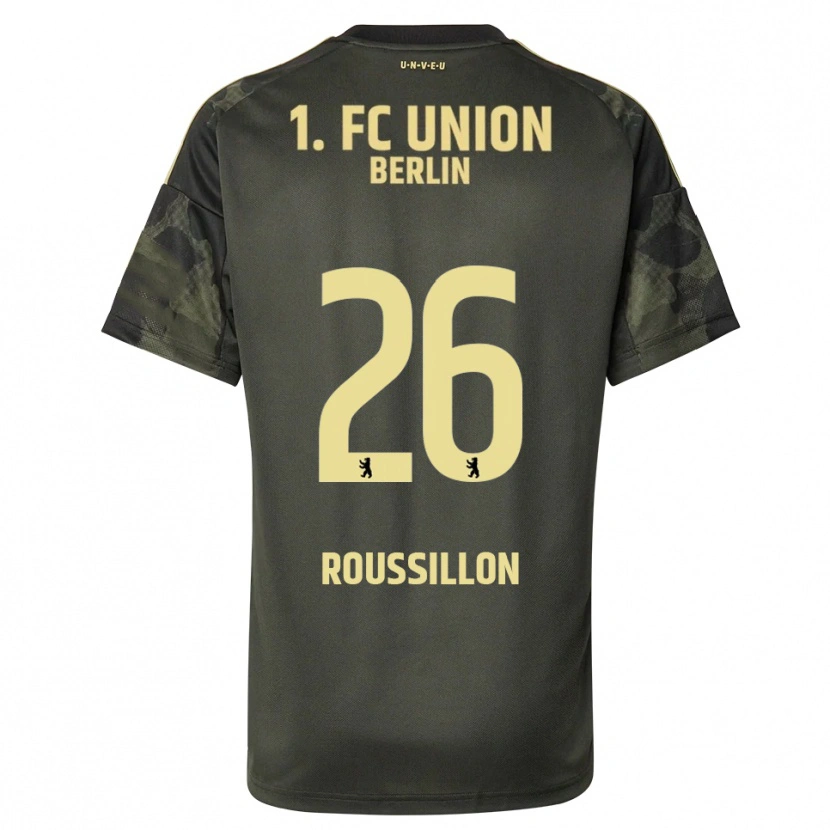 Danxen Uomo Maglia Jérôme Roussillon #26 Verde Scuro Nero Kit Gara Away 2025/26 Maglietta