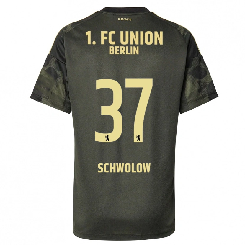 Danxen Uomo Maglia Alexander Schwolow #37 Verde Scuro Nero Kit Gara Away 2025/26 Maglietta