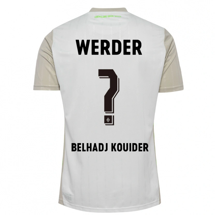 Danxen Uomo Maglia Mahfoud Belhadj Kouider #0 Bianco Nero Kit Gara Away 2025/26 Maglietta