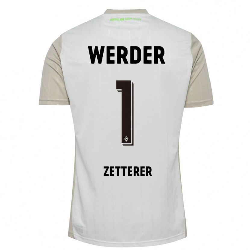Danxen Uomo Maglia Michael Zetterer #1 Bianco Nero Kit Gara Away 2025/26 Maglietta