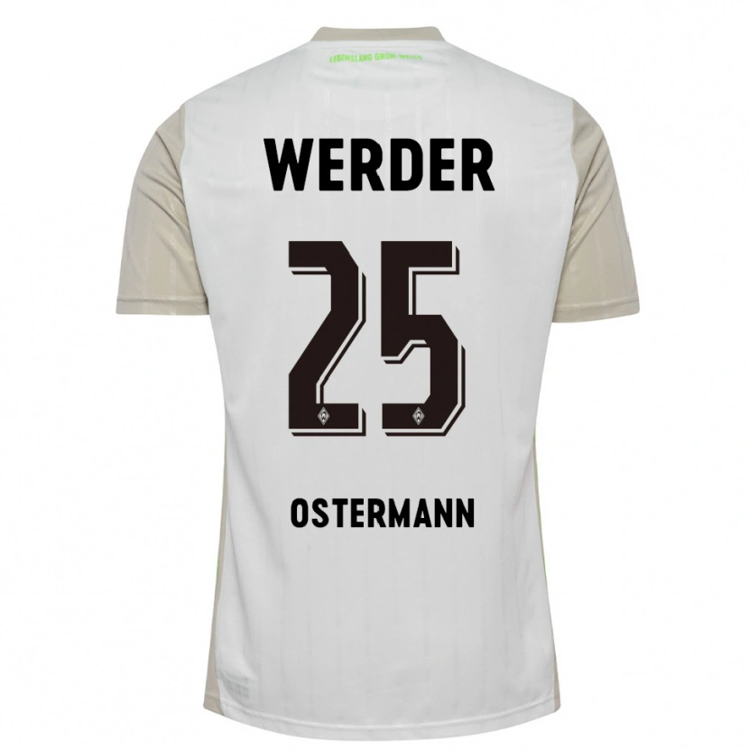 Danxen Uomo Maglia Ben Ostermann #25 Bianco Nero Kit Gara Away 2025/26 Maglietta