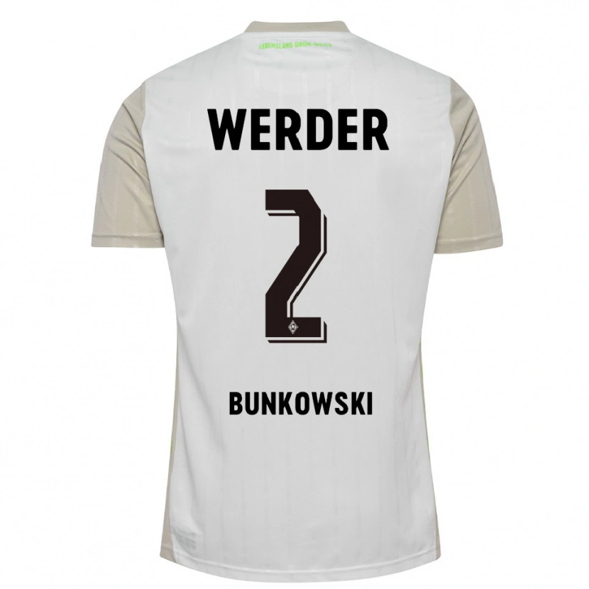 Danxen Uomo Maglia Paul Bunkowski #2 Bianco Nero Kit Gara Away 2025/26 Maglietta