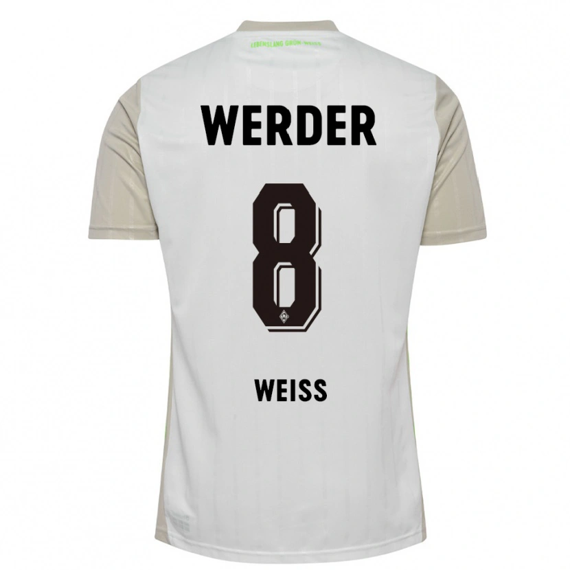 Danxen Uomo Maglia Michelle Weiss #8 Bianco Nero Kit Gara Away 2025/26 Maglietta