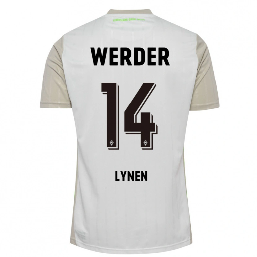 Danxen Uomo Maglia Senne Lynen #14 Bianco Nero Kit Gara Away 2025/26 Maglietta