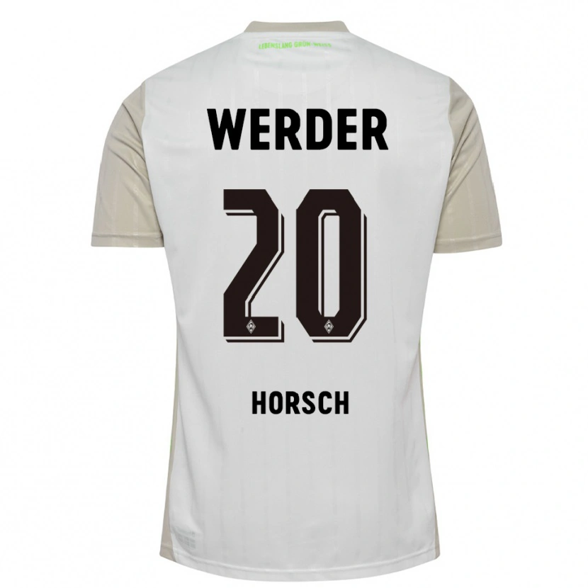 Danxen Uomo Maglia Jonas Horsch #20 Bianco Nero Kit Gara Away 2025/26 Maglietta